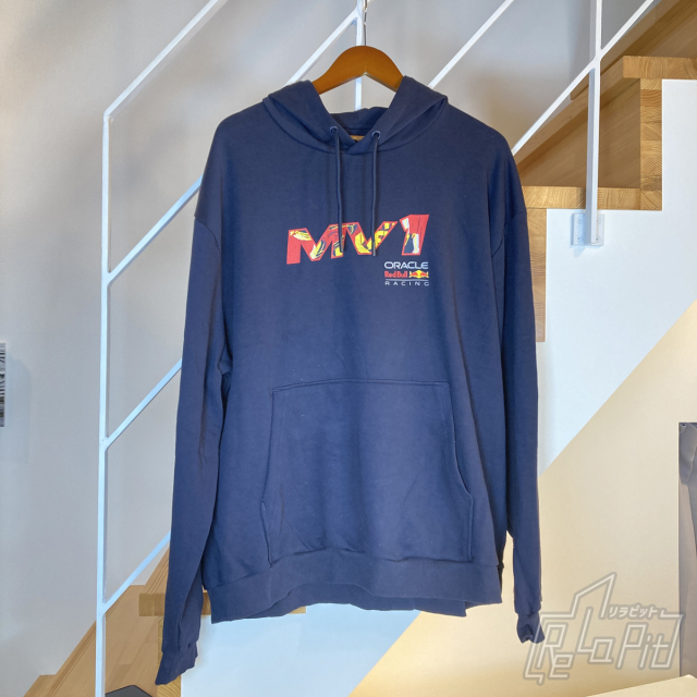 【ReLaPit古着販売】【宅急便発送】レッドブル レーシング マックス フェルスタッペン ポップアート オーバーサイズ フーディー ネイビー XLサイズ