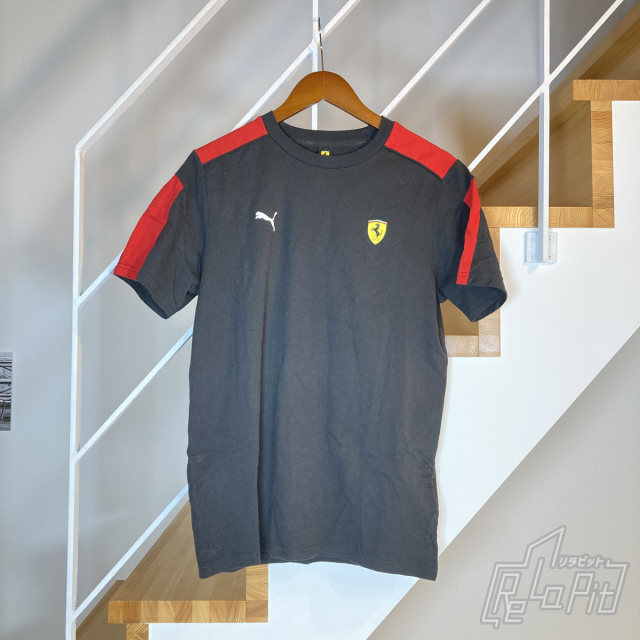 【ReLaPit古着販売】【メール便発送】プーマ フェラーリワンポイントロゴTシャツ ブラック サイズ:M