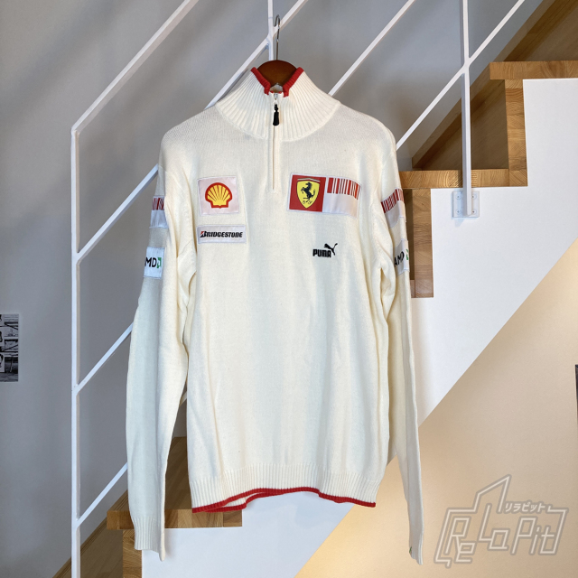 【ReLaPit古着販売】【宅急便発送】フェラーリ セーター ワッペン仕様 サイズ:XL 新品タグ付き チーム支給品