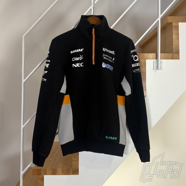 【ReLaPit古着販売】【宅急便発送】フォースインディア 1/4ジップ スウェット ブラック サイズS　PROクリーニング済