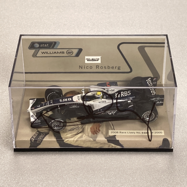 【特価1点もの】ニコ・ロズベルグ 直筆サイン入り ミニチャンプス 1/43 ウイリアムズ トヨタ FW30 ニコ・ロズベルグ 2008 ショーカー