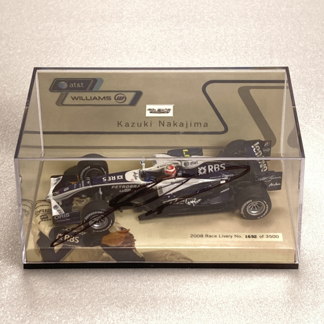 【特価1点もの】中嶋一貴 直筆サイン入り ミニチャンプス 1/43 ウイリアムズ トヨタ FW30 中嶋一貴 2008 ショーカー