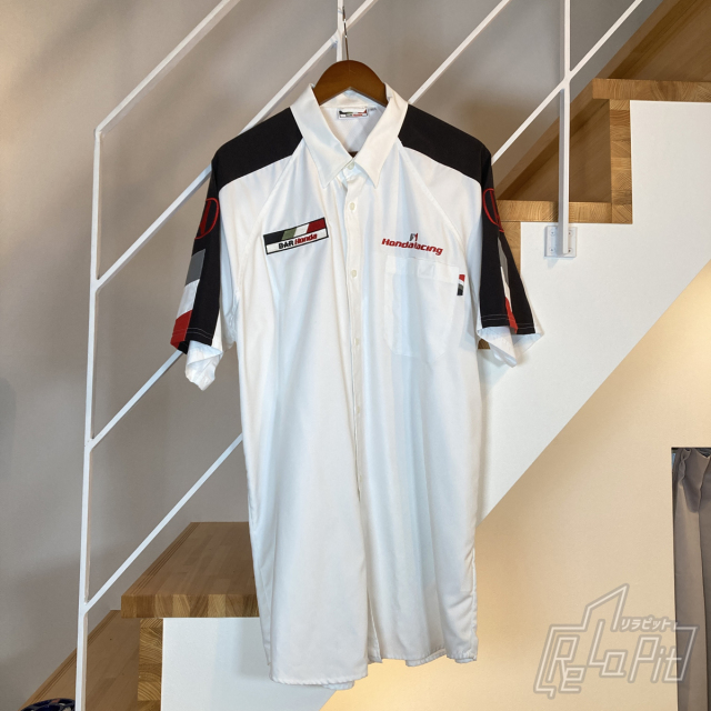【ReLaPit古着販売】【メール便発送】BARホンダ スタッフピットシャツ チーム支給品 (クリーニング済) ホワイト サイズXL