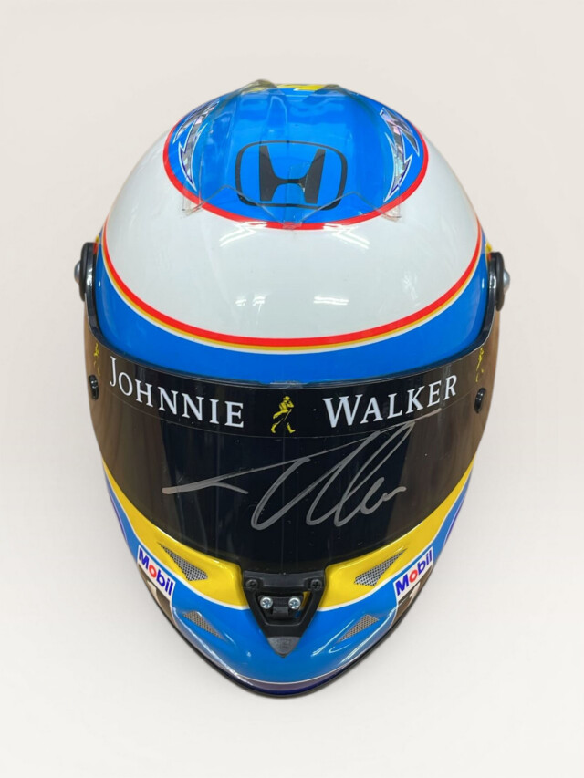 F.アロンソ 直筆サイン入り 1/2 Schuberth マクラーレン ホンダ 2015