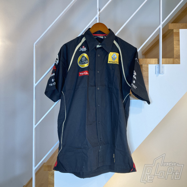 【ReLaPit古着販売】【メール便発送】ロータス ルノー GP チーム ピットシャツ ブラック×ゴールド サイズL