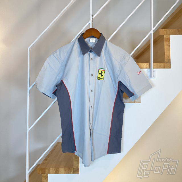 【ReLaPit古着販売】【メール便発送】フェラーリ ディーラー サービス シャツ グレー サイズM