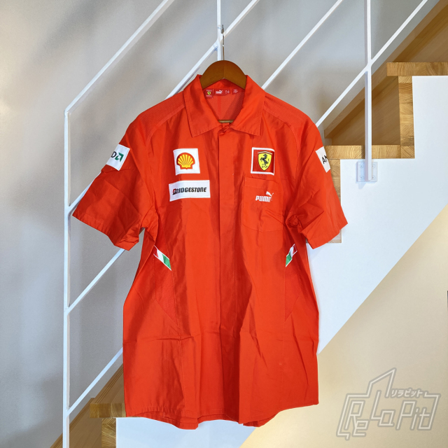 【ReLaPit古着販売】【メール便発送】2008 スクーデリア フェラーリ プーマ ピットシャツ レッド サイズL