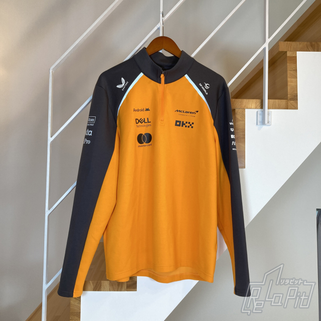 【ReLaPit古着販売】【宅急便発送】マクラーレン チーム クォータージップ スウェット オレンジ サイズL