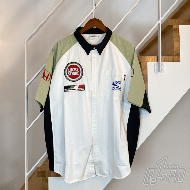 【ReLaPit古着販売】【メール便発送】BARホンダ ピットシャツ支給品 タバコロゴモデル 2002年 サイズ:XXL