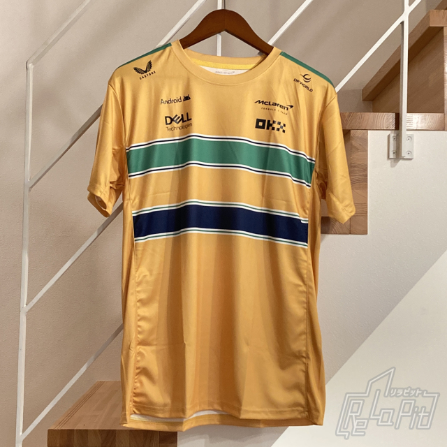 【ReLaPit古着販売】【メール便発送】マクラーレン × アイルトン・セナ 2024 モナコGP限定 チームTシャツ (新品・未開封) イエロー サイズL