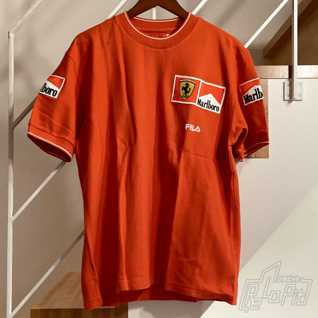 【ReLaPit古着販売】【メール便発送】FILA Ferrari 2002 チームTシャツ Lサイズ 支給品
