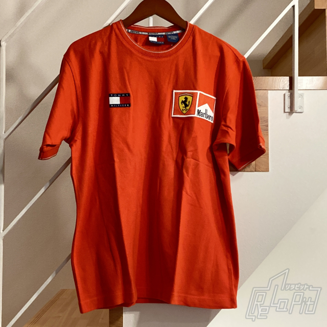 【ReLaPit古着販売】【メール便発送】TOMMY Ferrari 2001 チームTシャツ Lサイズ 支給品