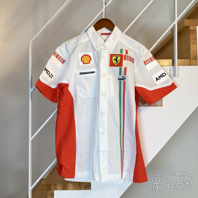 【ReLaPit古着販売】【メール便発送】プーマ フェラーリピットシャツ白色 サイズ:M 支給品(イタリア製)