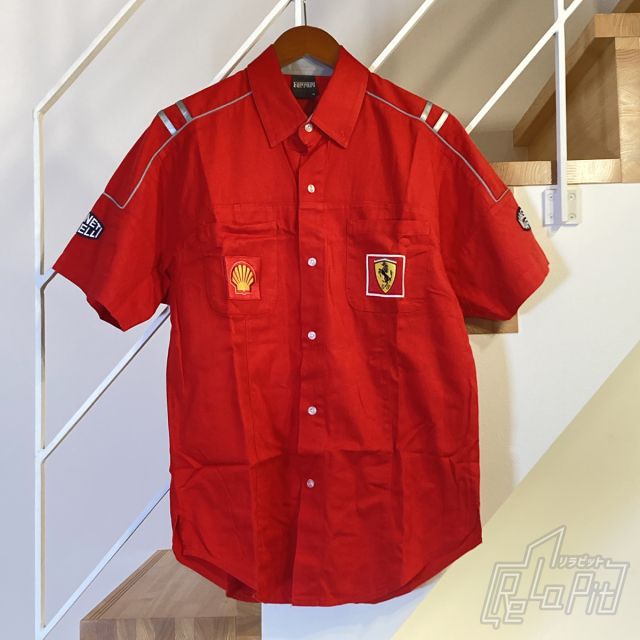 【ReLaPit古着販売】【メール便発送】フェラーリ MAGNETI MARELLI シェル チーム シャツ レッド Mサイズ
