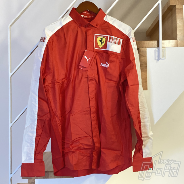 【ReLaPit古着販売】【メール便発送】PUMA フェラーリ 長袖 チームシャツ レッド Lサイズ タグ付き
