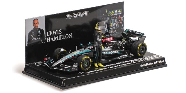 ミニチャンプス 410242444 1/43 メルセデス W15 Eパフォーマンス L.ハミルトン 2024年アブダビGP ラストレース フィギュア付