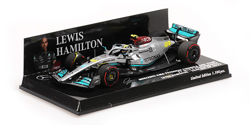 【アウトレットセール】ミニチャンプス 1/43 メルセデス W13 L.ハミルトン バーレーンGP 2022