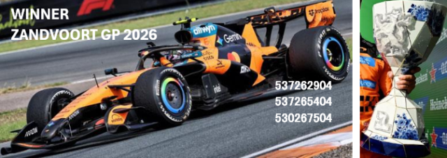 【ミニチャンプス(530267504)ご予約商品10/25締切】1/64 マクラーレン MCL40 L.ノリス 2026年オランダGP 優勝 フィギュア・ポジションボード・トロフィー付 予価：税込￥7,700