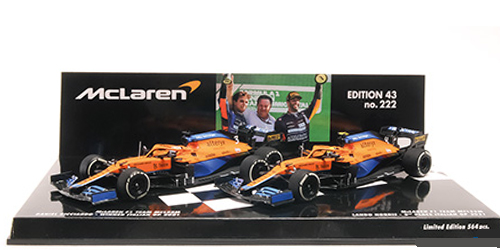 【アウトレットセール】ミニチャンプス 1/43 マクラーレン MCL35M リカルド / ノリス イタリアGP 2021 1-2フィニッシュ 2台セット