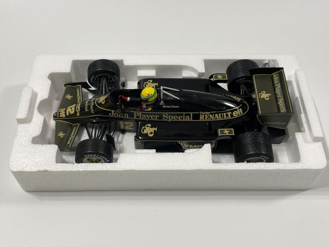 ミニチャンプス 1/18 ロータス97T A.セナ 1985年ポルトガルGP レインタイヤ 当店オリジナルタバコロゴモデル