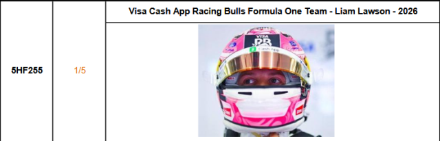 【スパーク(5HF255)ご予約商品4/5締切】1/5 L.ローソン 2026年ヘルメット 予価:税込¥8250