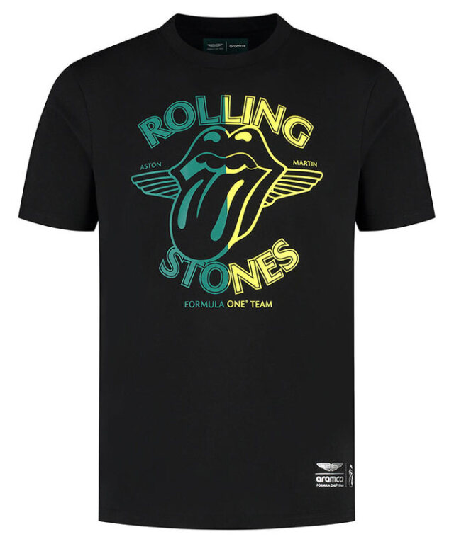 アストンマーチン  F1 チーム x ローリングストーンズ Wネームコラボ　限定Tシャツ