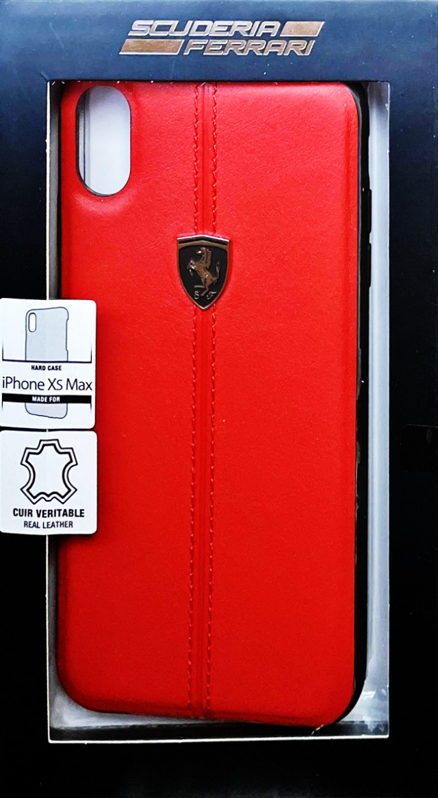 アウトレットsale品 フェラーリ Iphone Xs Max用 レザーハードケース W ベルティカル コントラスト ストライプ レッド Sale 2900 F１グッズ ミニカーの専門店 Grandprix