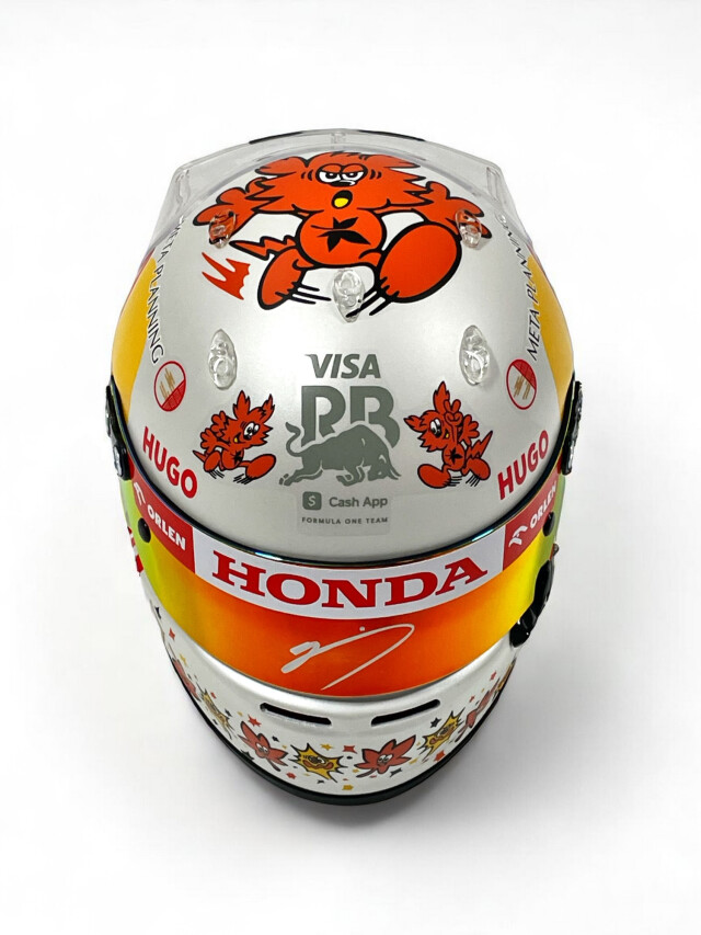 【激レア！】角田裕毅 直筆サイン入り2022年ミニヘルメット Spark Amazon | スパーク 1/5 ヘルメット F1 アルファタウリ 角田裕毅