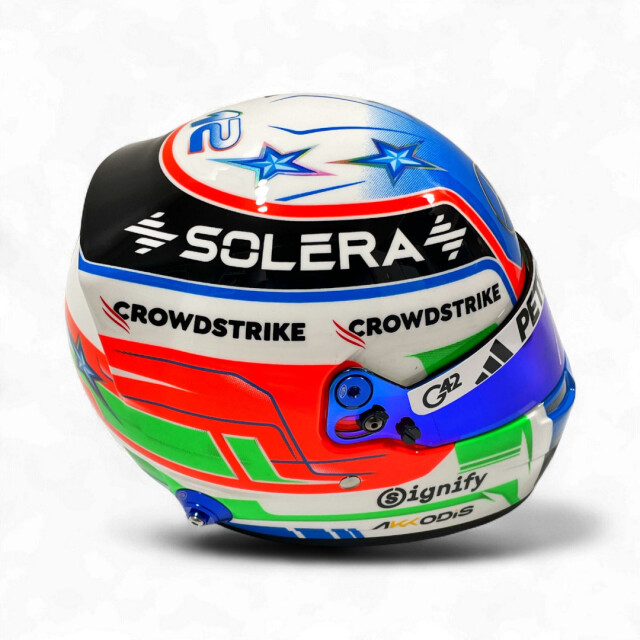 2025 K.アントネッリ直筆サイン入 メルセデス 1/2ヘルメット F1グッズ