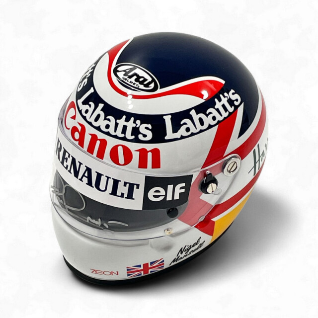 N.マンセル直筆サイン入 1992年 ウィリアムズ 1/2ヘルメット