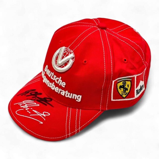 シューマッハ　ミハエル・シューマッハ　直筆サイン　サイン　帽子　実使用 ミハエル＆ラルフWシューマッハ直筆サイン入 1997 ミハエル