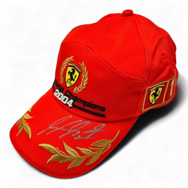 ミハエル・シューマッハ直筆サイン入  2004 F1ワールドチャンピオン記念キャップ
