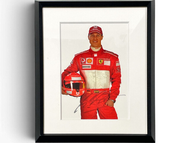 F1 サイン入り写真 額付き ミハエル・シューマッハ直筆サイン入 2006フェラーリ ドライバー