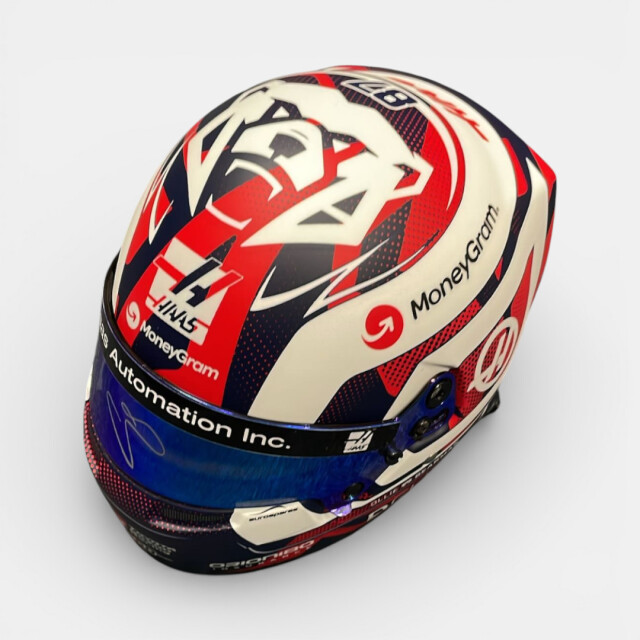 2025 O.ベアマン直筆サイン入 イギリスGP限定 ハース 1/2ヘルメット