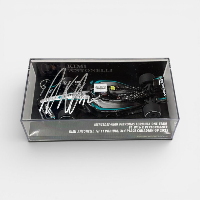 K.アントネッリ直筆サイン入 ミニチャンプス 1/43 メルセデス F1チーム W16 K.アントネッリ カナダGP 2025 3位　TYPEA