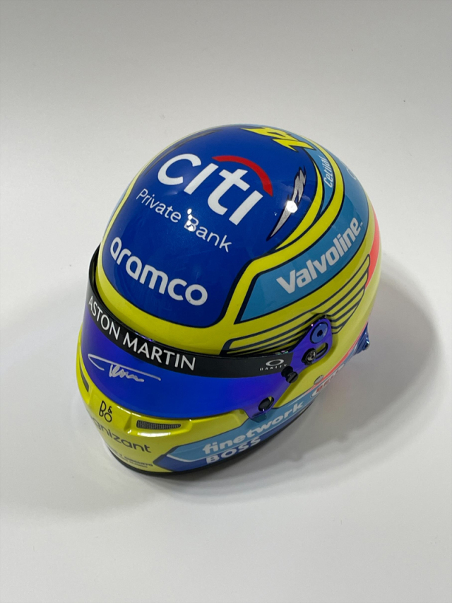 F.アロンソ直筆サイン入 2024 1/2 ヘルメット F1グッズ・ミニカーの 