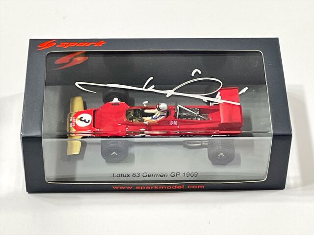 マリオ・アンドレティ直筆サイン入 スパーク 1/43　ロータス63 1969年ドイツGP【訳あり】