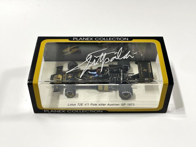 E.フィッティパルディ直筆サイン入 プラネックス別注 スパーク 1/43 ロータス72E　1973年オートリアGP　ポールシッター