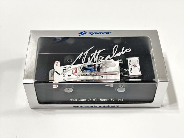 E.フィッティパルディ直筆サイン入 スパーク 1/43 チームロータス 74 ルーアン F2 1973
