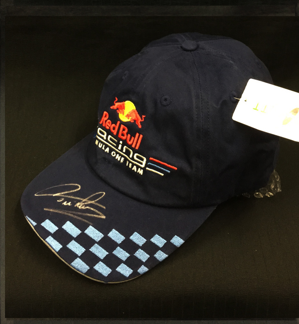 セール！直筆サイン入りF 1グランプリキャップ他 SALE】中野信治直筆サイン入 avexキャップ レッド F1グッズ