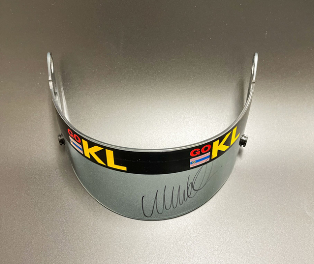 【特価1点もの】M.ウエーバー　直筆サイン入り　本人用ヘルメットバイザー ミナルディ時代