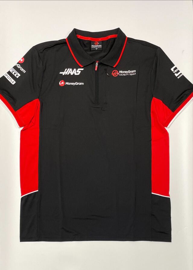 2024 ハースF1チーム チーム支給品 ZIPポロシャツ 新品 サイズL　※サイズ：約着丈72ｘ身幅54cm