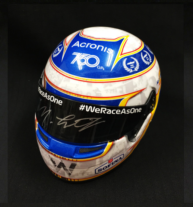 N.ラティフィ直筆サイン入　2021年F1モナコGP　ウィリアムズ750戦記念限定 1/2ヘルメット