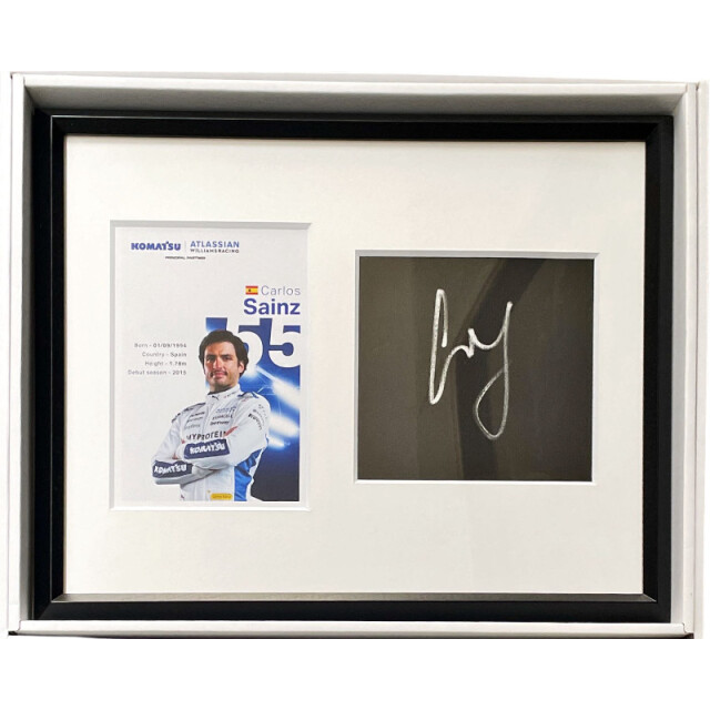 C.サインツ直筆サイン入色紙＋2025ドライバーズカード(額装品)