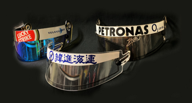 J.ビルニューブ直筆サイン入本人用ヘルメットバイザー3点セット