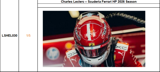 【ルックスマート(LSHEL030)ご予約商品4/5締切】1/5 C.ルクレール 2026年シーズンヘルメット 予価:税込¥9900