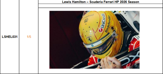 【ルックスマート(LSHEL031)ご予約商品4/5締切】1/5 L.ハミルトン 2026年シーズンヘルメット 予価:税込¥9900