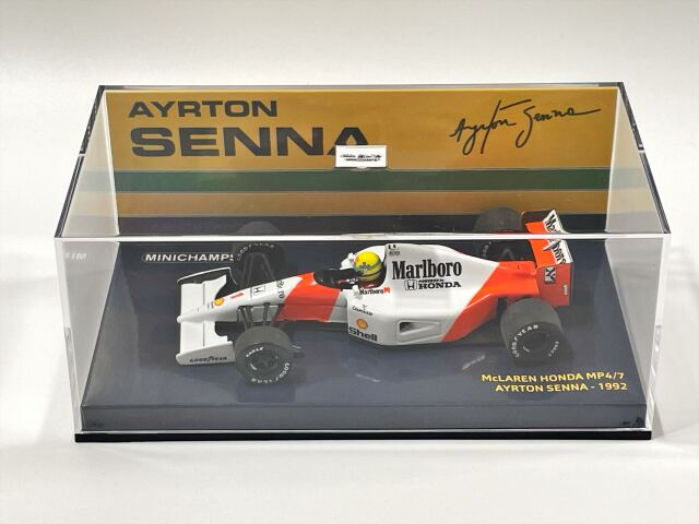 【再入荷】ミニチャンプス 1/43 マクラーレンMP4/7 A.セナ 1992 当店オリジナルタバコロゴモデル
