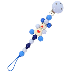 木のおもちゃホルダー ハートネズミ ブルー