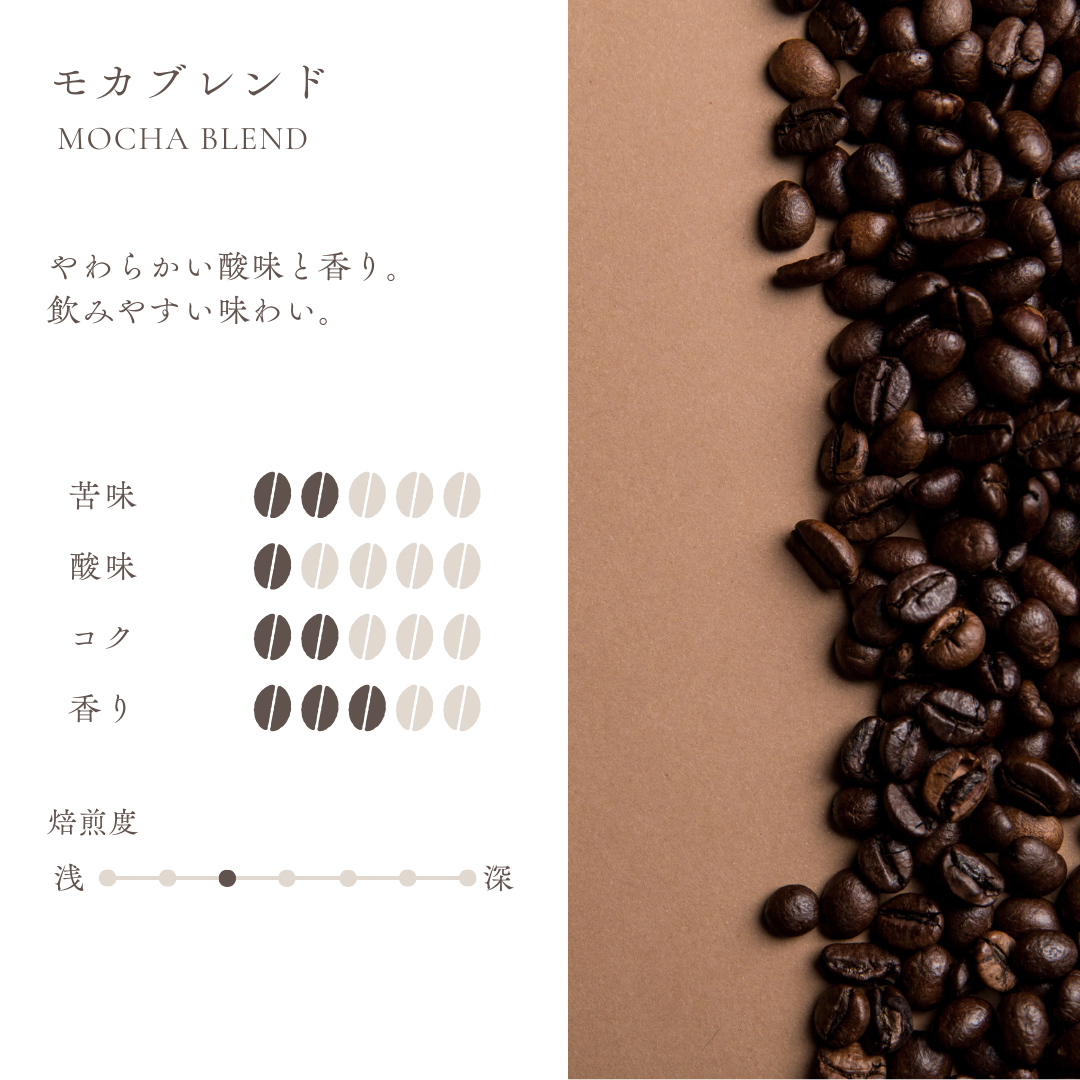 モカブレンド : やわらかい酸味と香り(★3)
